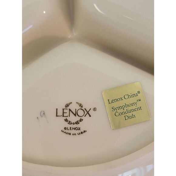 Lenox Home Gold Trimmed Scalloped Symphony Condiment Dish Bowl - Picture 4 of 4